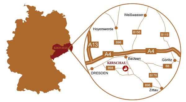 Hotel SCHUMANN Kirschau Anfahrt Skizze