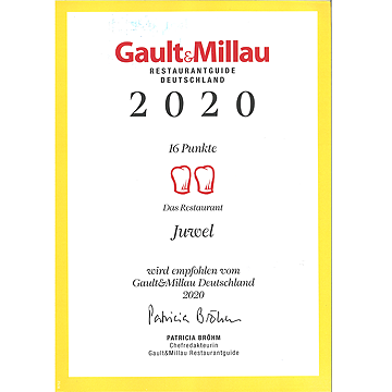 Hotel BEI SCHUMANN Auszeichnung Gault Millau 2020